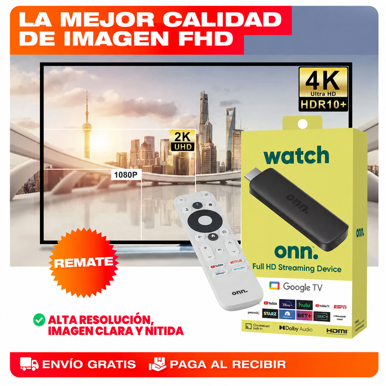CONVERTIDOR SMART TV DE GOOGLE CON CONTROL REMOTO (Incluye XUPER TV) 🔵