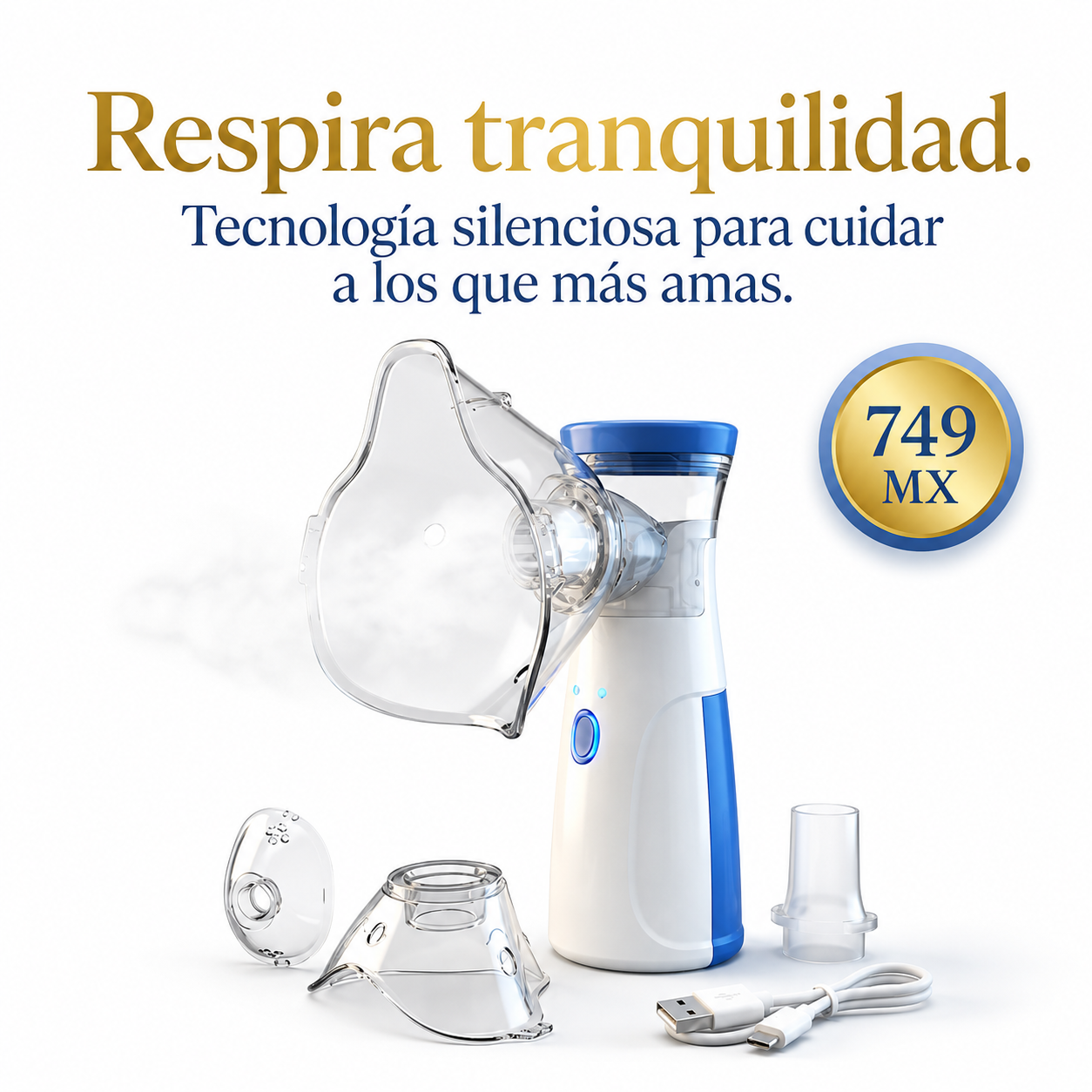 Nebulizador Eléctrico Portátil De Malla