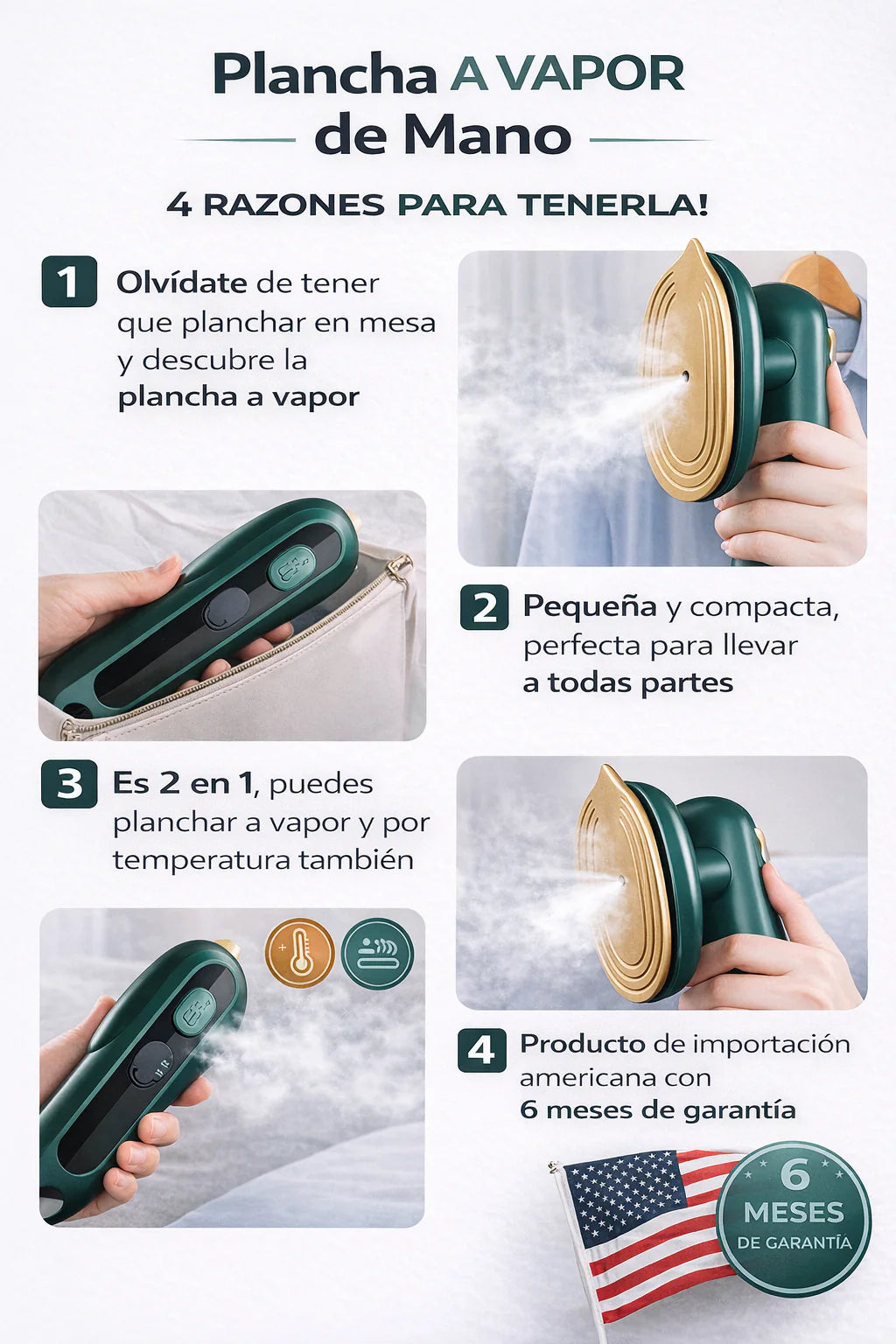 Plancha a Vapor Portatil de Mano