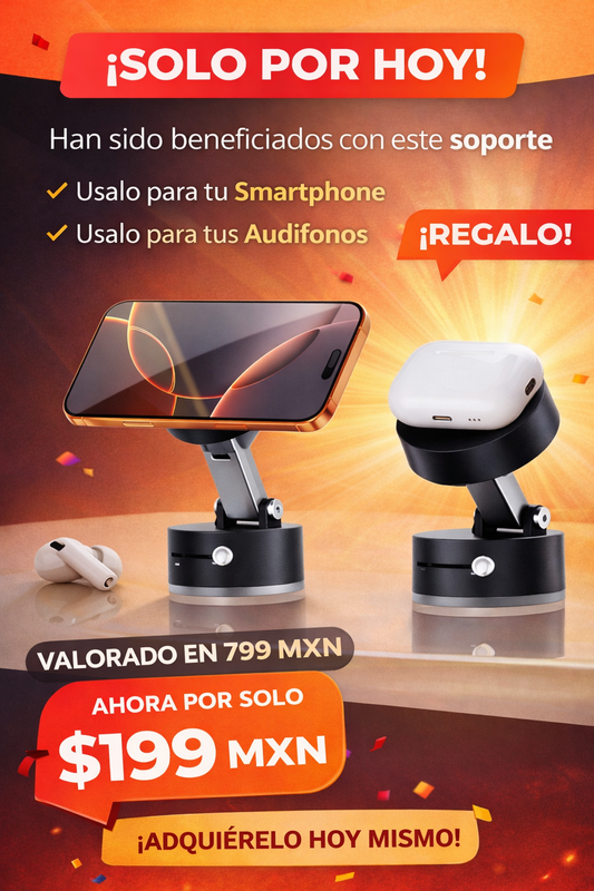 Soporte Magnetico NEGRO Con Ventosa