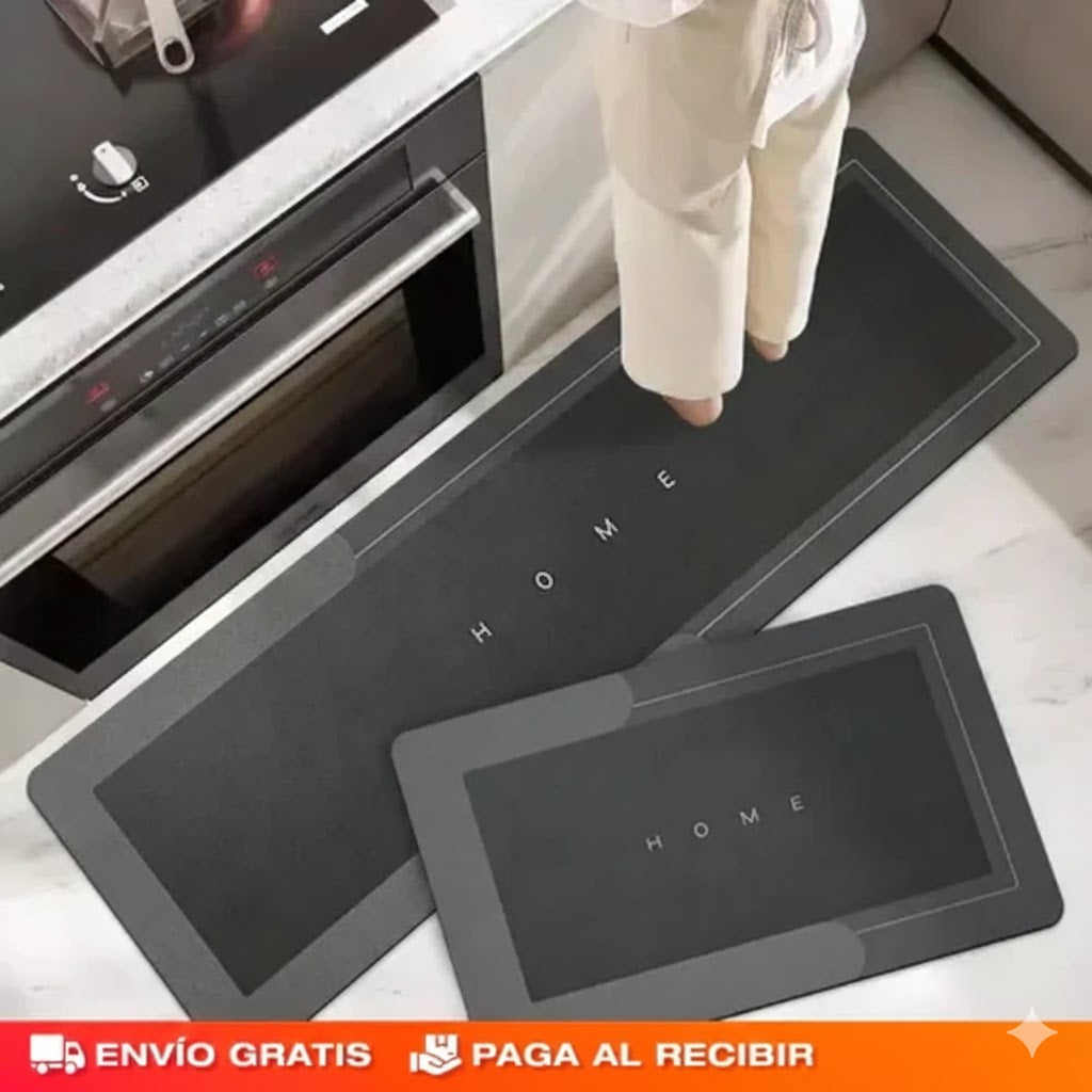 COMBO DE 2 ALFOMBRAS ANTIDESLIZANTES, SUPER ABSORBENTES PARA COCINA ✅